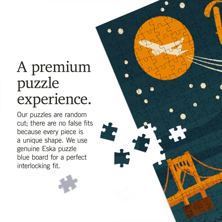 Pittsburgh, Retro Skyline, Jigsaw Puzzle Puzzle Lantern Press 