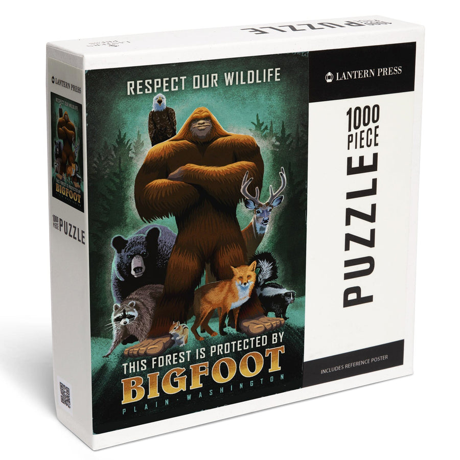 Plain, Washington, This Forest is Protected by Bigfoot, Jigsaw Puzzle Puzzle Lantern Press 