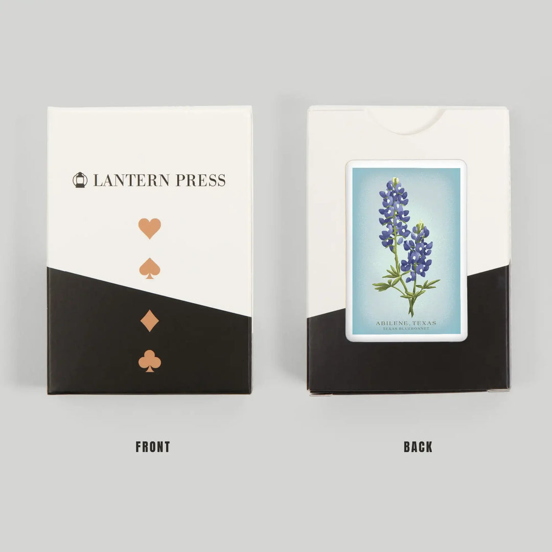 Playing Cards, Abilene, Texas, Vintage Flora, State Series, Bluebonnet, 52 Card Deck with Jokers in Box, Unique Art Cards Lantern Press 