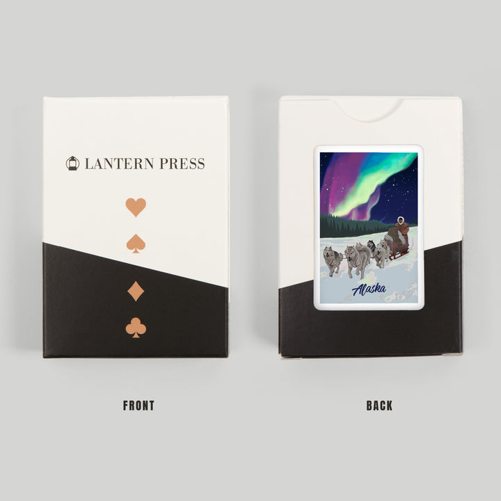 Playing Cards, Alaska, Northern Lights, Dog Sled, 52 Card Deck with Jokers in Box, Unique Art Cards Lantern Press 
