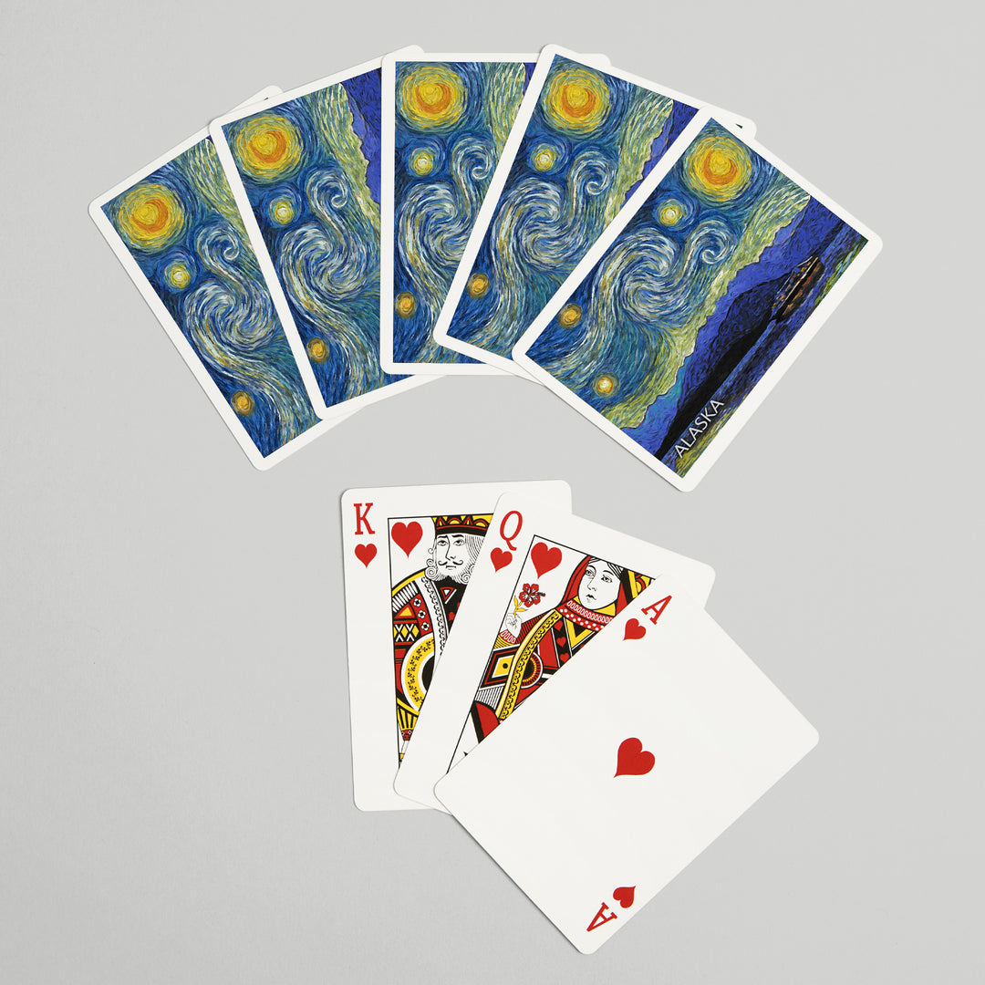 Playing Cards, Alaska, Starry Night, Inside Passage, 52 Card Deck with Jokers in Box, Unique Art Cards Lantern Press 