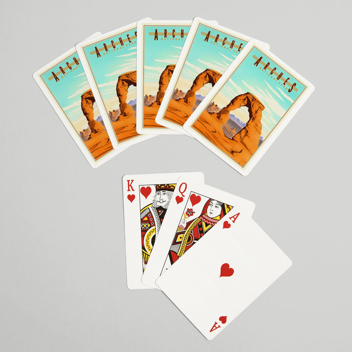 Playing Cards, Arches National Park, Lithograph, 52 Card Deck with Jokers in Box, Unique Art Cards Lantern Press 