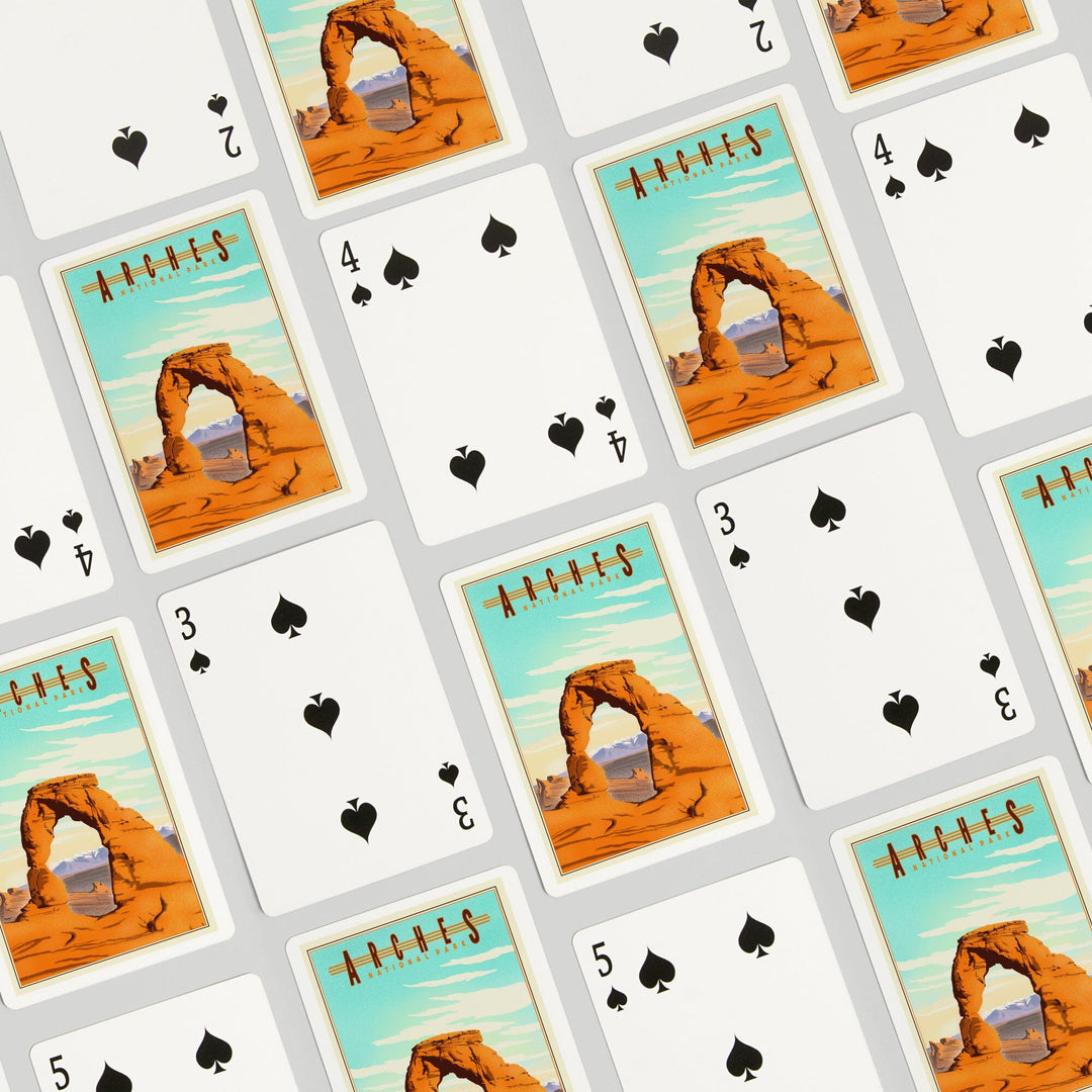 Playing Cards, Arches National Park, Lithograph, 52 Card Deck with Jokers in Box, Unique Art Cards Lantern Press 