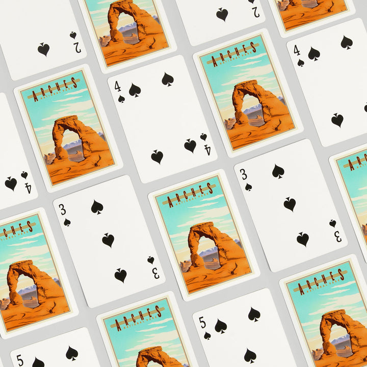 Playing Cards, Arches National Park, Lithograph, 52 Card Deck with Jokers in Box, Unique Art Cards Lantern Press 