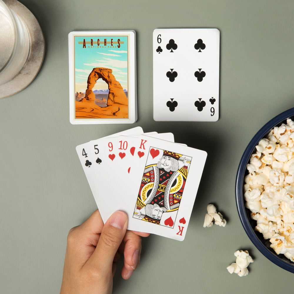 Playing Cards, Arches National Park, Lithograph, 52 Card Deck with Jokers in Box, Unique Art Cards Lantern Press 