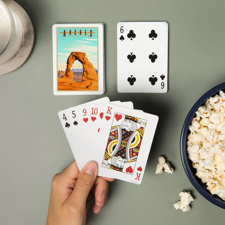Playing Cards, Arches National Park, Lithograph, 52 Card Deck with Jokers in Box, Unique Art Cards Lantern Press 