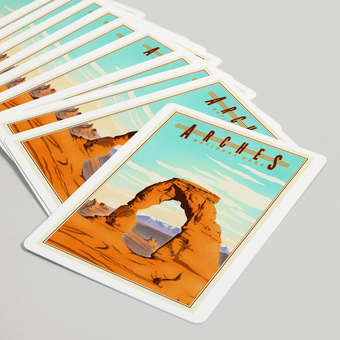 Playing Cards, Arches National Park, Lithograph, 52 Card Deck with Jokers in Box, Unique Art Cards Lantern Press 