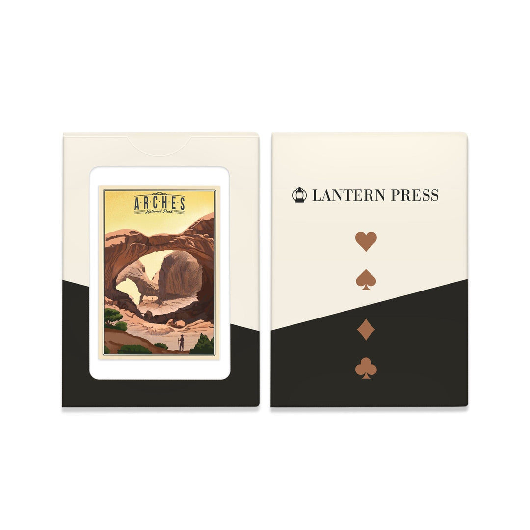 Playing Cards, Arches National Park, Utah, Double Arch, Litho, 52 Card Deck with Jokers in Box, Unique Art Cards Lantern Press 