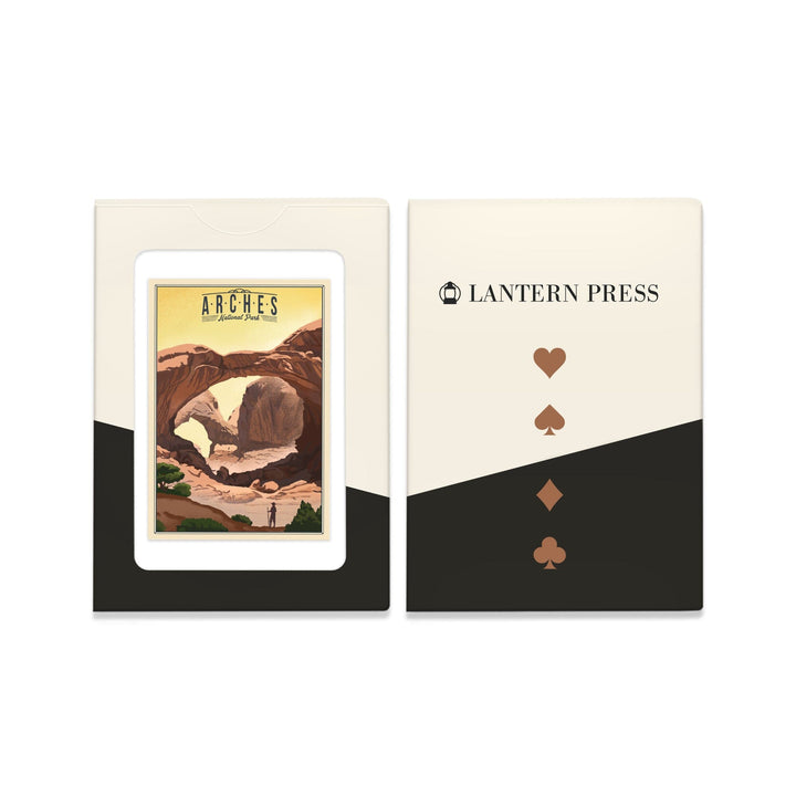 Playing Cards, Arches National Park, Utah, Double Arch, Litho, 52 Card Deck with Jokers in Box, Unique Art Cards Lantern Press 