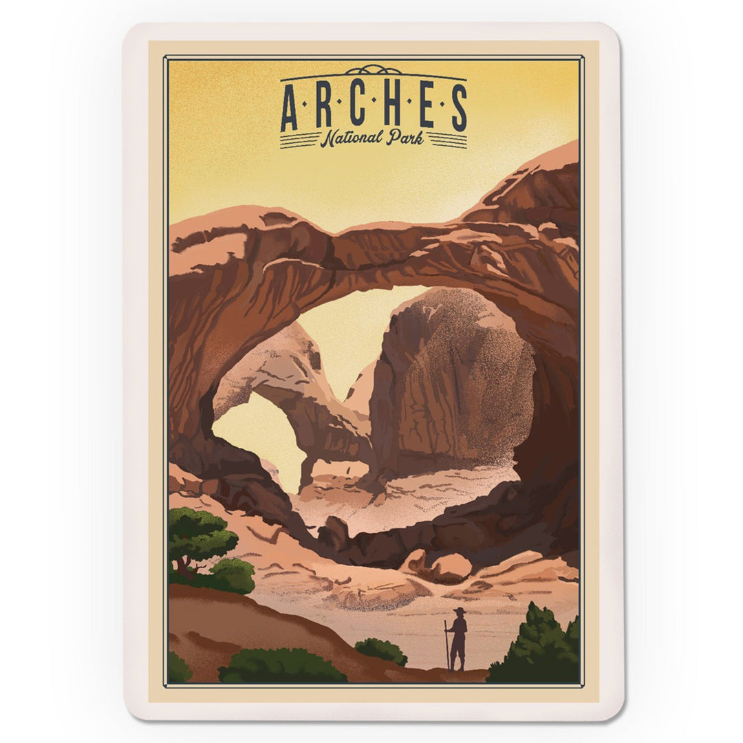 Playing Cards, Arches National Park, Utah, Double Arch, Litho, 52 Card Deck with Jokers in Box, Unique Art Cards Lantern Press 