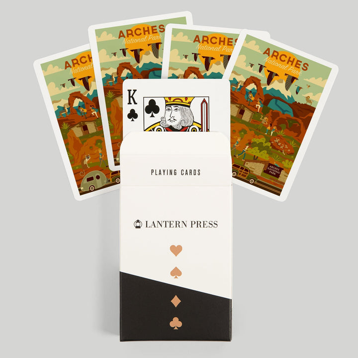 Playing Cards, Arches National Park, Utah, Geometric National Park Series, 52 Card Deck with Jokers in Box, Unique Art Cards Lantern Press 