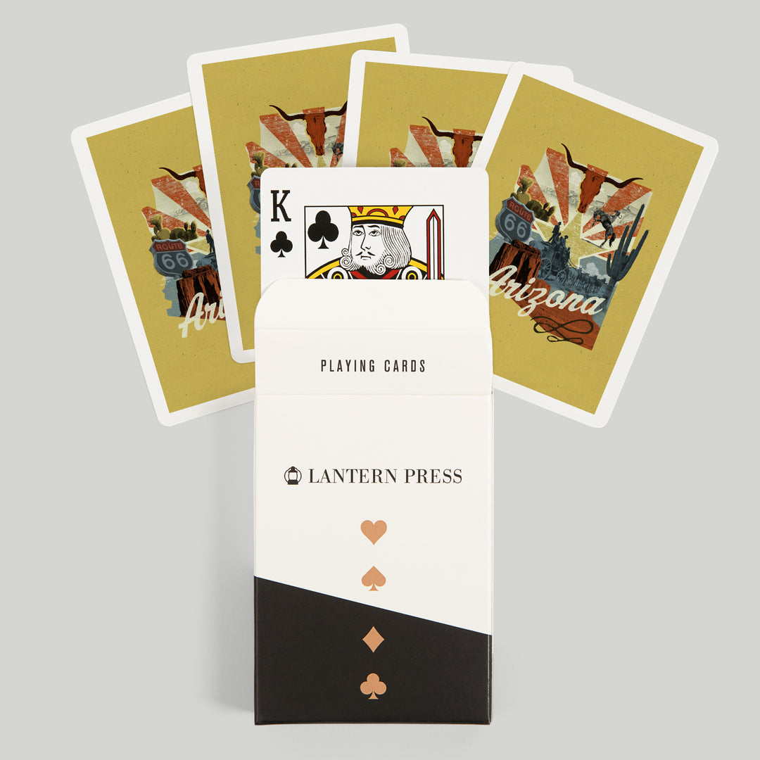 Playing Cards, Arizona, Photomontage, State Series, 52 Card Deck with Jokers in Box, Unique Art Cards Lantern Press 