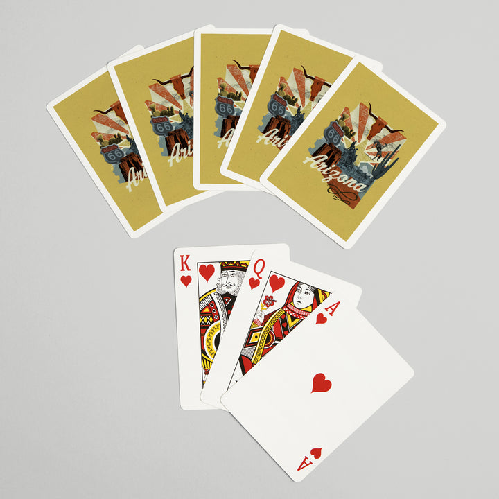 Playing Cards, Arizona, Photomontage, State Series, 52 Card Deck with Jokers in Box, Unique Art Cards Lantern Press 