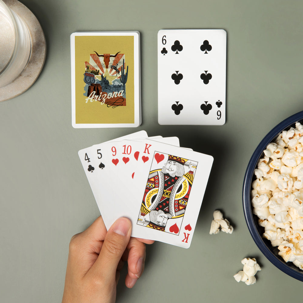 Playing Cards, Arizona, Photomontage, State Series, 52 Card Deck with Jokers in Box, Unique Art Cards Lantern Press 