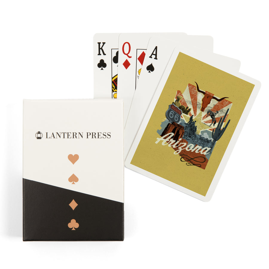 Playing Cards, Arizona, Photomontage, State Series, 52 Card Deck with Jokers in Box, Unique Art Cards Lantern Press 