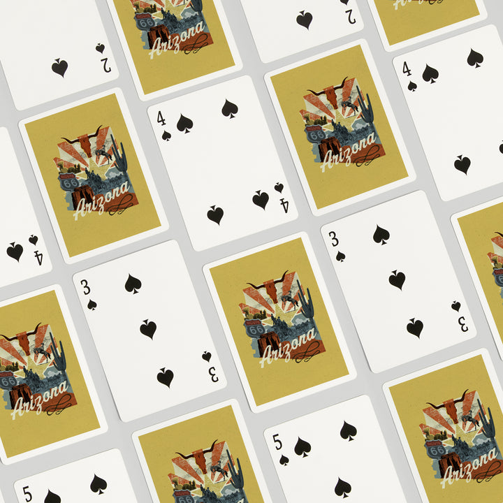Playing Cards, Arizona, Photomontage, State Series, 52 Card Deck with Jokers in Box, Unique Art Cards Lantern Press 