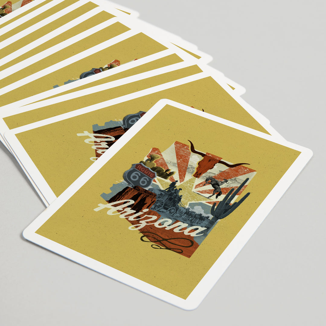Playing Cards, Arizona, Photomontage, State Series, 52 Card Deck with Jokers in Box, Unique Art Cards Lantern Press 