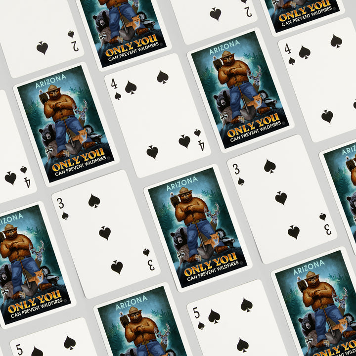 Playing Cards, Arizona, Smokey Bear, Only You Can Prevent Wildfires, 52 Card Deck with Jokers in Box, Unique Art Cards Lantern Press 