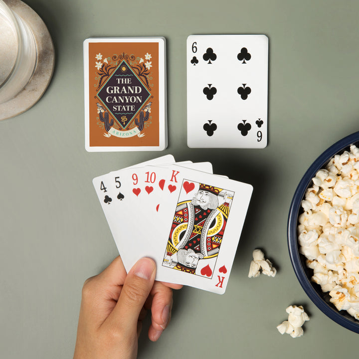 Playing Cards, Arizona, State Motto Crest, State Series, 52 Card Deck with Jokers in Box, Unique Art Cards Lantern Press 