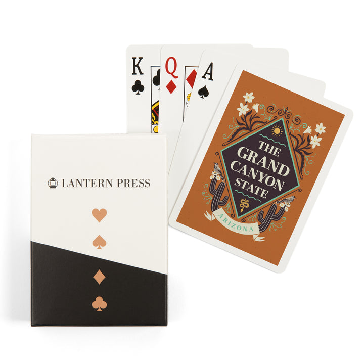 Playing Cards, Arizona, State Motto Crest, State Series, 52 Card Deck with Jokers in Box, Unique Art Cards Lantern Press 
