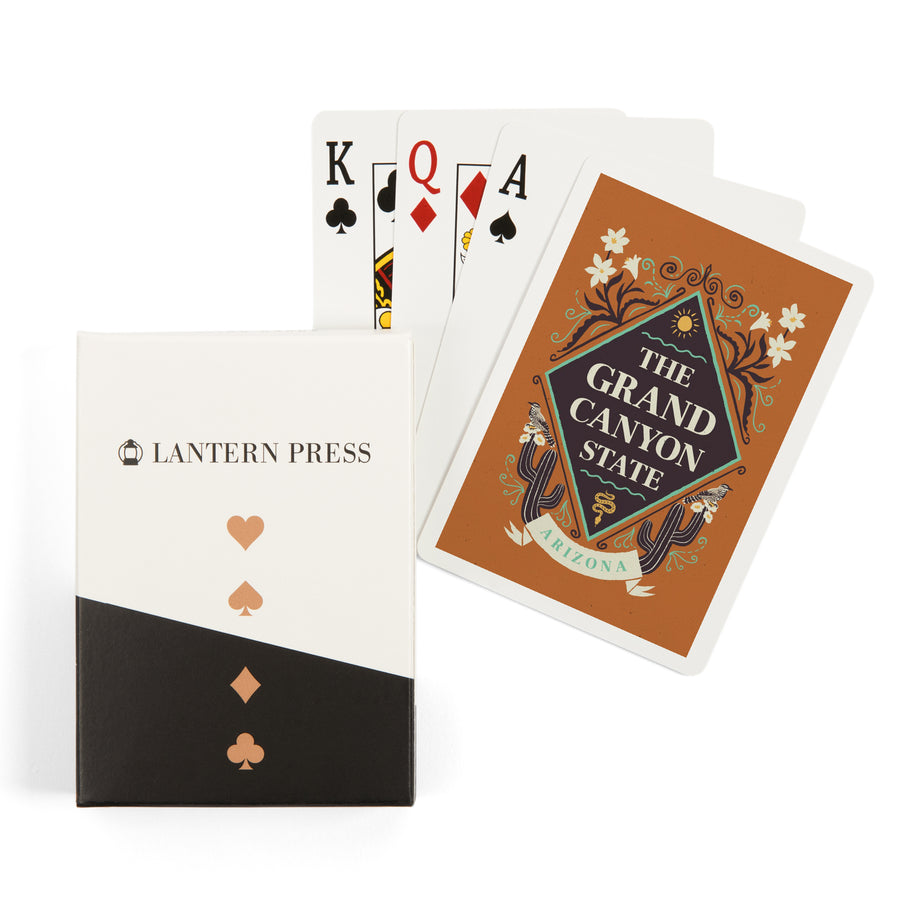 Playing Cards, Arizona, State Motto Crest, State Series, 52 Card Deck with Jokers in Box, Unique Art Cards Lantern Press 