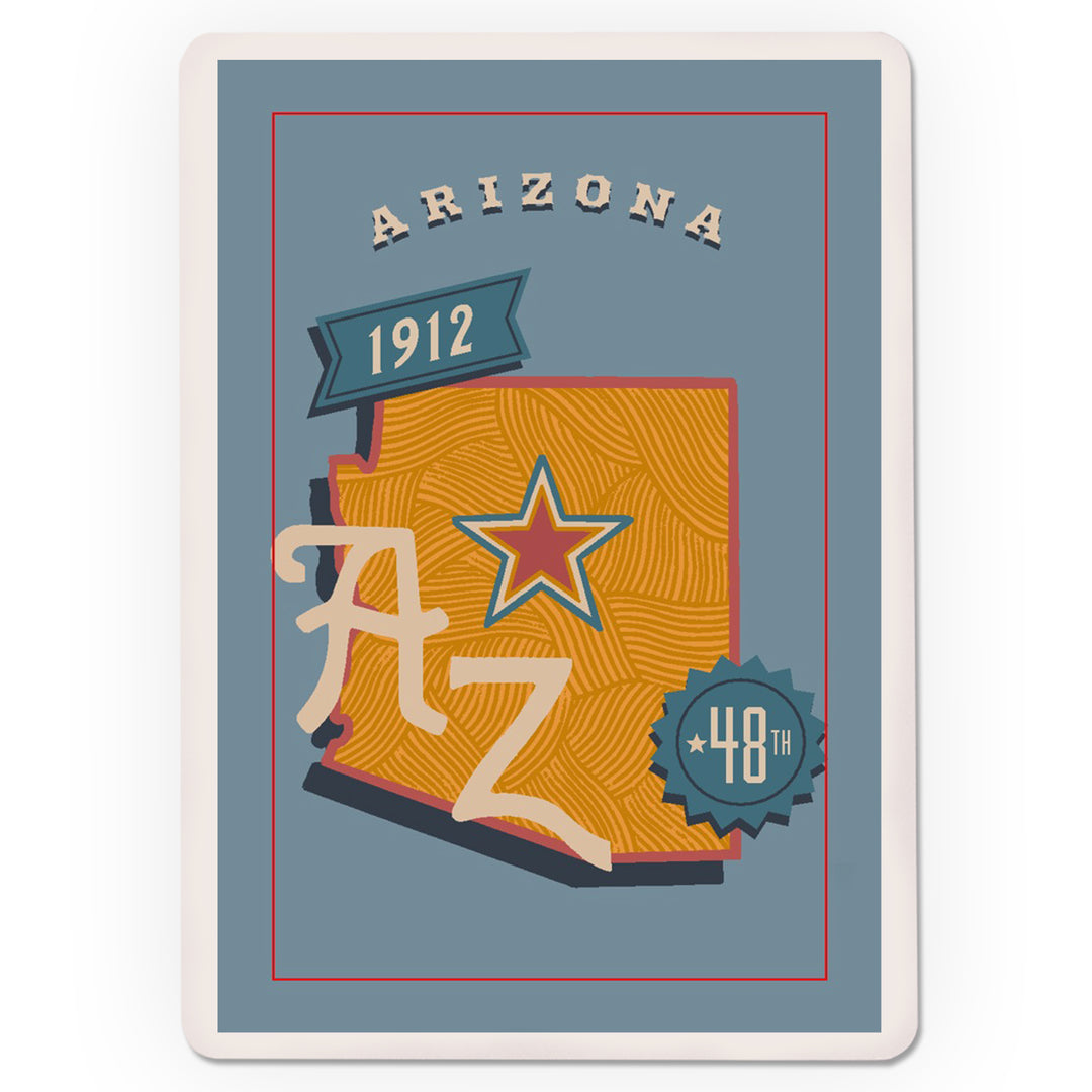 Playing Cards, Arizona, Statehood, State Series, 52 Card Deck with Jokers in Box, Unique Art Cards Lantern Press 
