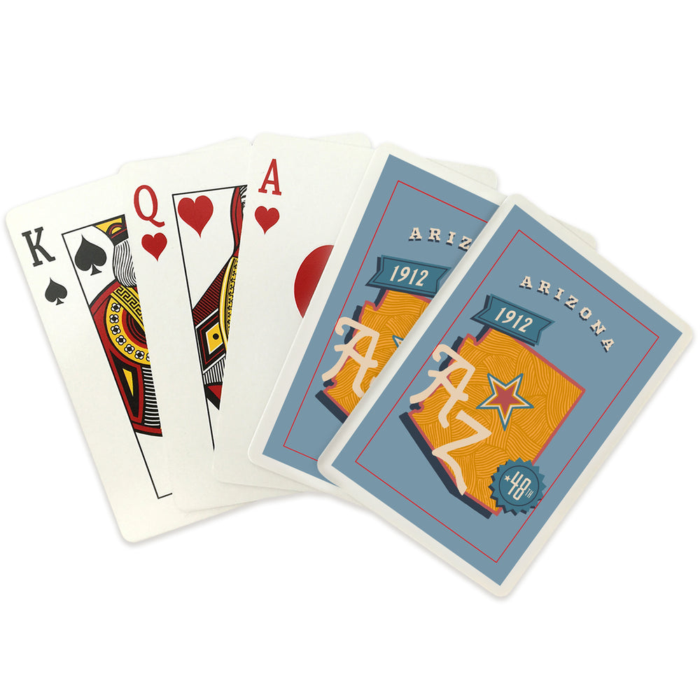 Playing Cards, Arizona, Statehood, State Series, 52 Card Deck with Jokers in Box, Unique Art Cards Lantern Press 