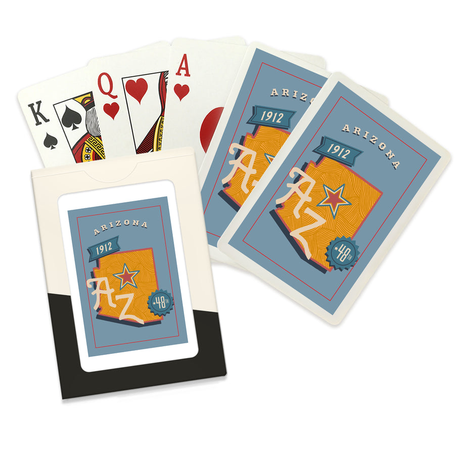 Playing Cards, Arizona, Statehood, State Series, 52 Card Deck with Jokers in Box, Unique Art Cards Lantern Press 