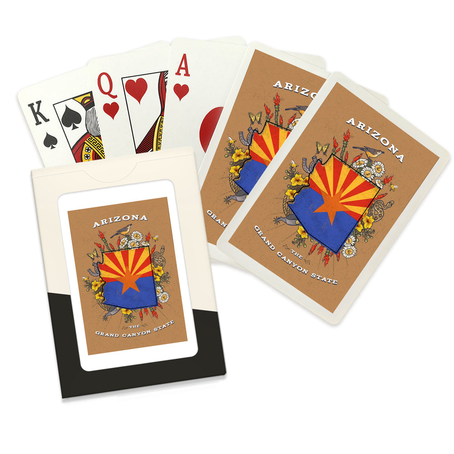 Playing Cards, Arizona, Treasure Trove, State Series, 52 Card Deck with Jokers in Box, Unique Art Cards Lantern Press 