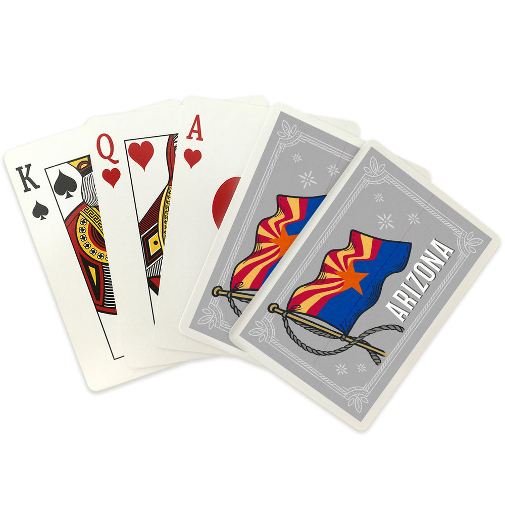 Playing Cards, Arizona, Waving State Flag, State Series, 52 Card Deck with Jokers in Box, Unique Art Cards Lantern Press 