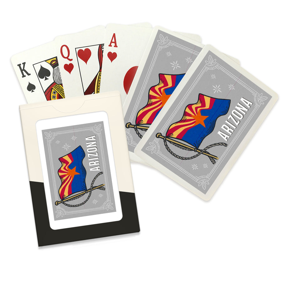 Playing Cards, Arizona, Waving State Flag, State Series, 52 Card Deck with Jokers in Box, Unique Art Cards Lantern Press 
