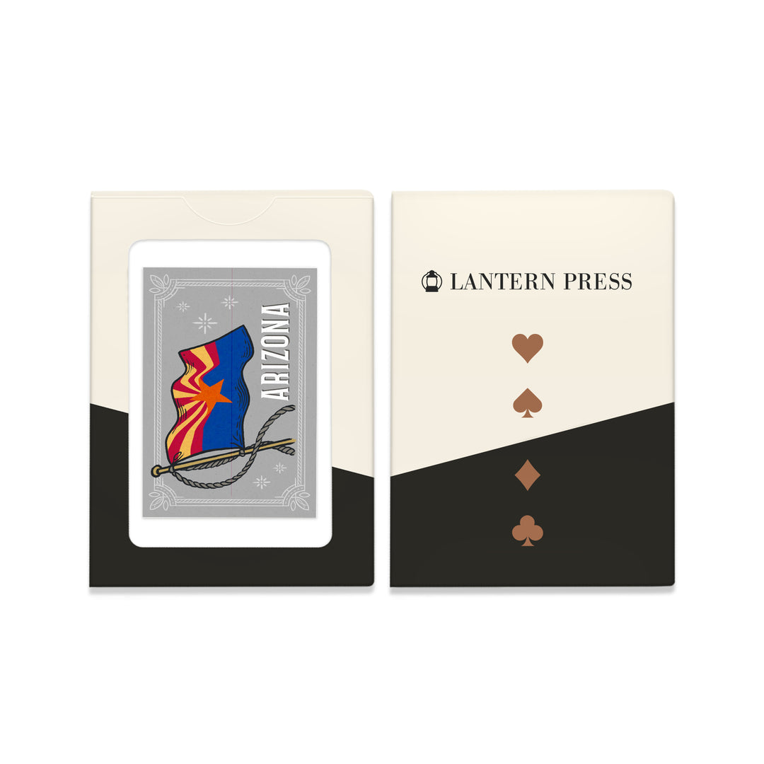 Playing Cards, Arizona, Waving State Flag, State Series, 52 Card Deck with Jokers in Box, Unique Art Cards Lantern Press 