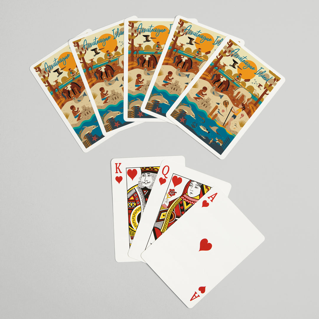 Playing Cards, Assateague Island, Geometric, 52 Card Deck with Jokers in Box, Unique Art Cards Lantern Press 