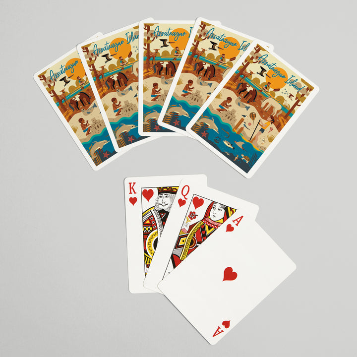 Playing Cards, Assateague Island, Geometric, 52 Card Deck with Jokers in Box, Unique Art Cards Lantern Press 