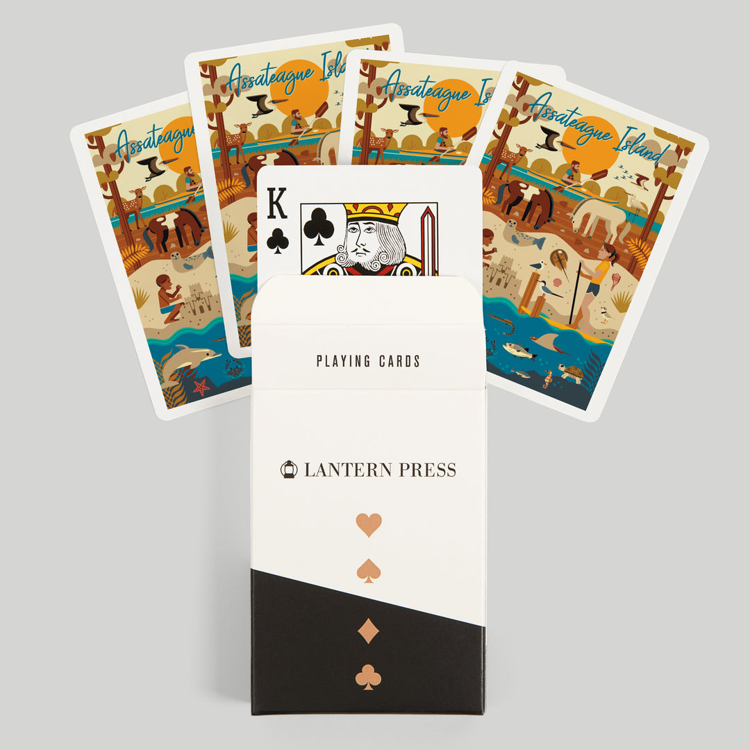 Playing Cards, Assateague Island, Geometric, 52 Card Deck with Jokers in Box, Unique Art Cards Lantern Press 