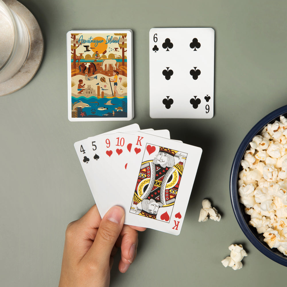 Playing Cards, Assateague Island, Geometric, 52 Card Deck with Jokers in Box, Unique Art Cards Lantern Press 
