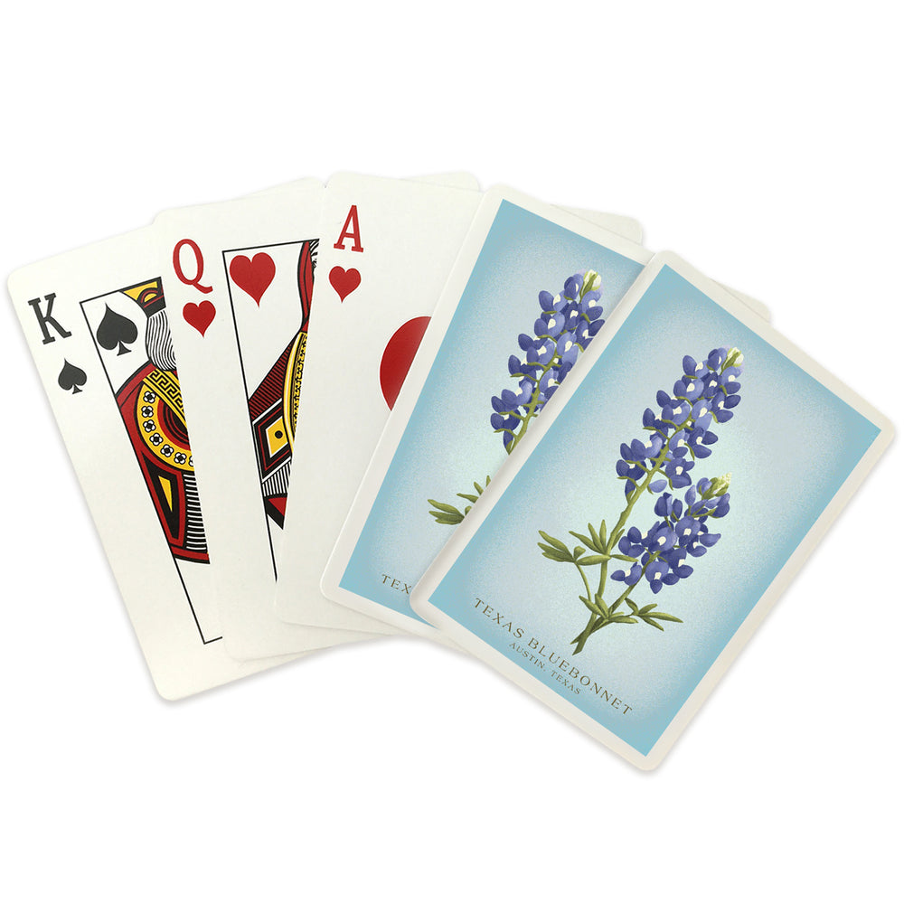 Playing Cards, Austin, Texas, Vintage Flora, State Series, Bluebonnet, 52 Card Deck with Jokers in Box, Unique Art Cards Lantern Press 