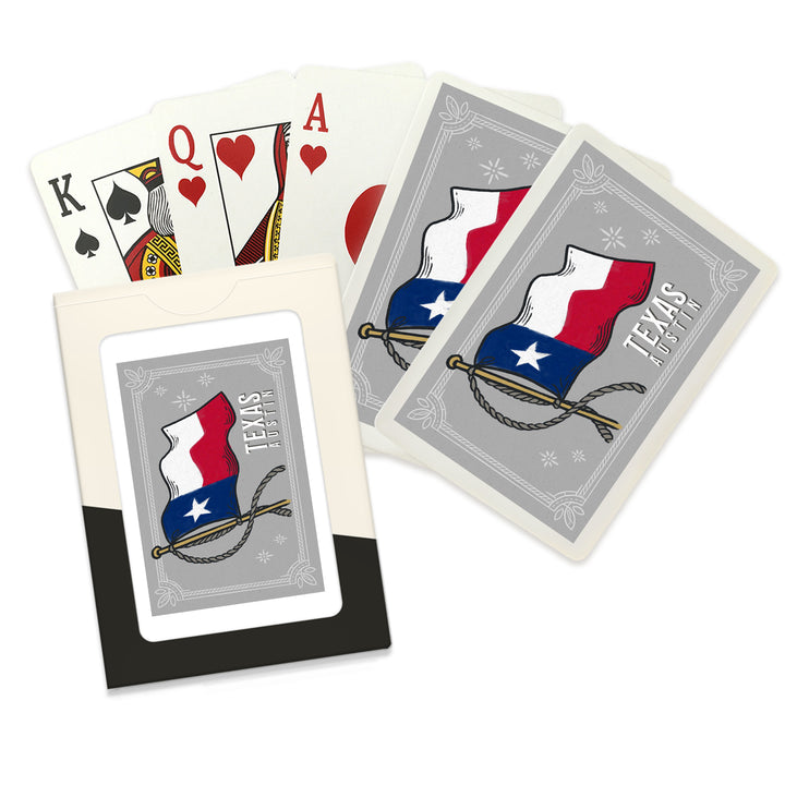 Playing Cards, Austin, Texas, Waving State Flag, State Series, 52 Card Deck with Jokers in Box, Unique Art Cards Lantern Press 