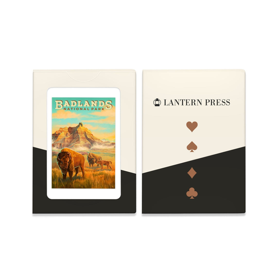 Playing Cards, Badlands National Park, South Dakota, Oil Painting, 52 Card Deck with Jokers in Box, Unique Art Cards Lantern Press 