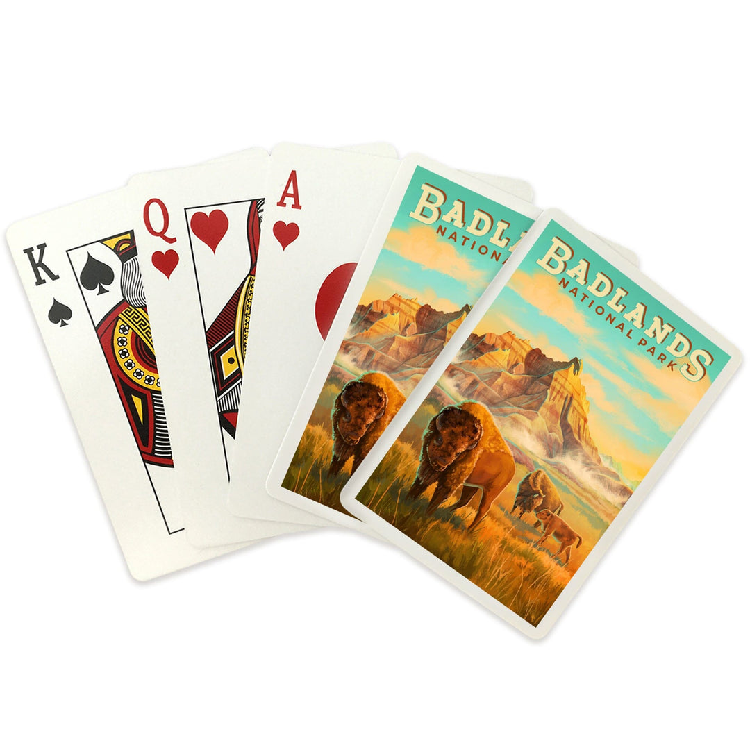 Playing Cards, Badlands National Park, South Dakota, Oil Painting, 52 Card Deck with Jokers in Box, Unique Art Cards Lantern Press 