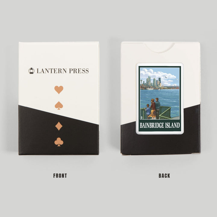 Playing Cards, Bainbridge Island, Washington, Ferry and Seattle, 52 Card Deck with Jokers in Box, Unique Art Cards Lantern Press 