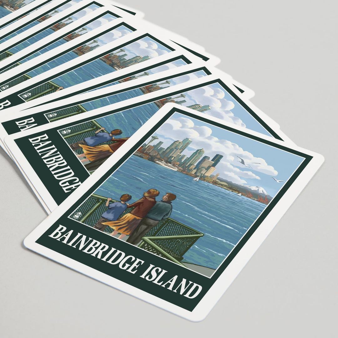 Playing Cards, Bainbridge Island, Washington, Ferry and Seattle, 52 Card Deck with Jokers in Box, Unique Art Cards Lantern Press 