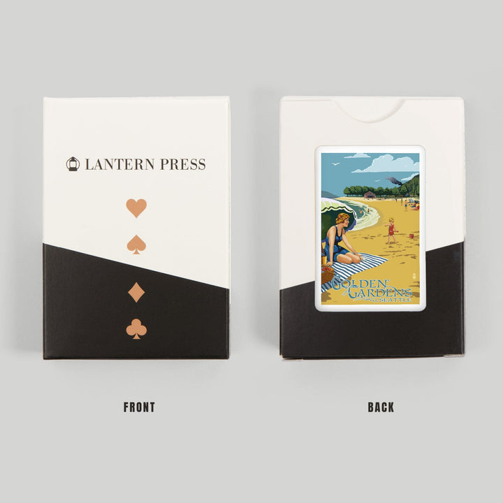 Playing Cards, Ballard, Seattle, Washington, Golden Gardens Beach Scene, 52 Card Deck with Jokers in Box, Unique Art Cards Lantern Press 