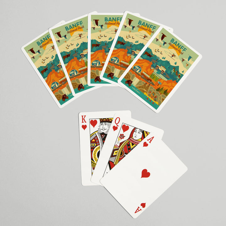 Playing Cards, Banff National Park, Geometric, 52 Card Deck with Jokers in Box, Unique Art Cards Lantern Press 