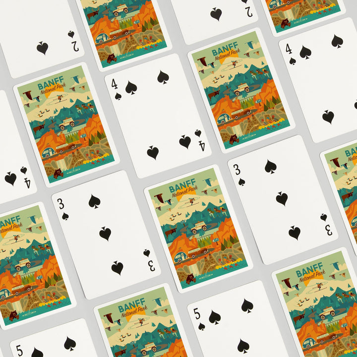 Playing Cards, Banff National Park, Geometric, 52 Card Deck with Jokers in Box, Unique Art Cards Lantern Press 