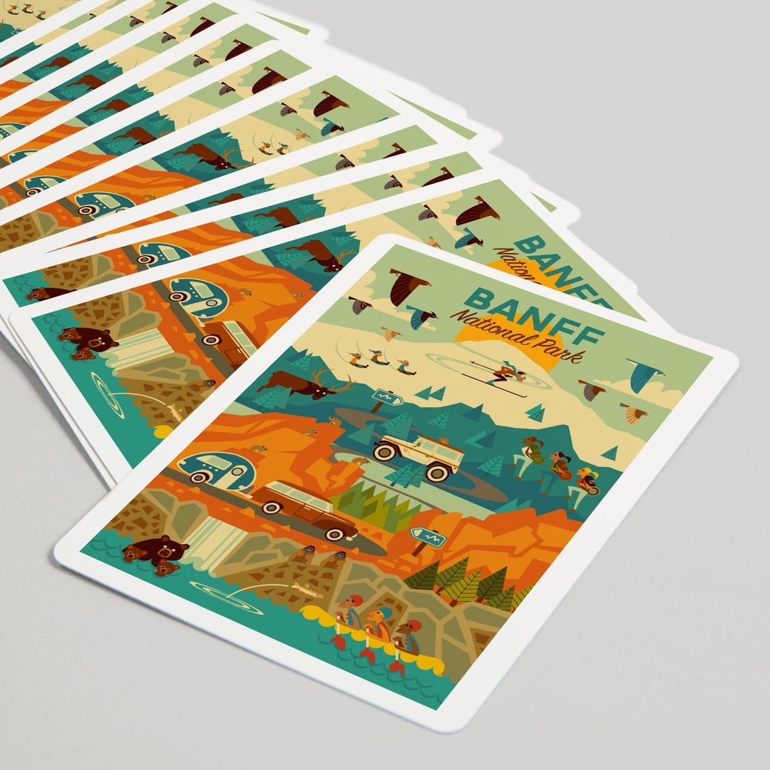 Playing Cards, Banff National Park, Geometric, 52 Card Deck with Jokers in Box, Unique Art Cards Lantern Press 