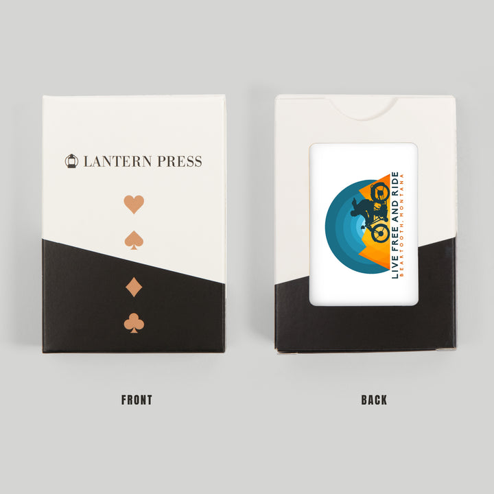Playing Cards, Beartooth, Montana, Live Free and Ride, Motorcycle, 52 Card Deck with Jokers in Box, Unique Art Cards Lantern Press 