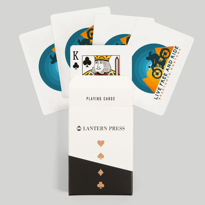 Playing Cards, Beartooth, Montana, Live Free and Ride, Motorcycle, 52 Card Deck with Jokers in Box, Unique Art Cards Lantern Press 