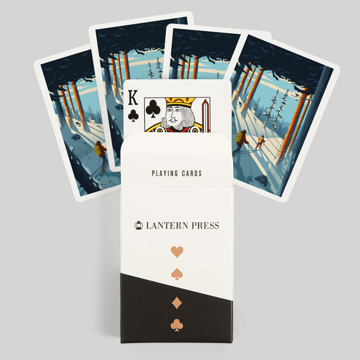 Playing Cards, Better on Foot, Snowshoeing, No Text, 52 Card Deck with Jokers in Box, Unique Art Cards Lantern Press 