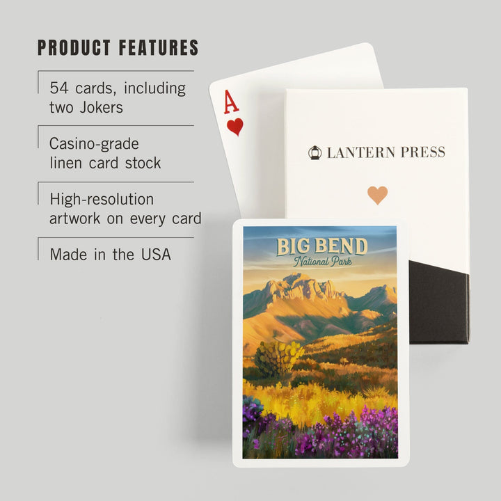 Playing Cards, Big Bend National Park, Texas, Oil Painting, 52 Card Deck with Jokers in Box, Unique Art Cards Lantern Press 